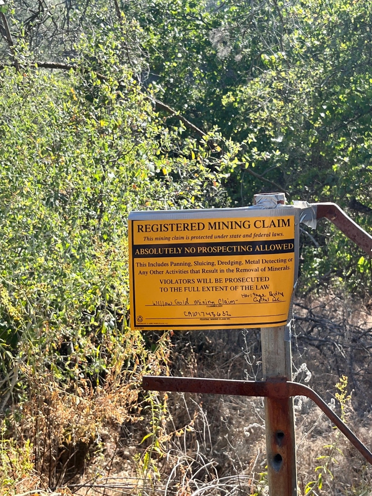 40 Acre Unpatented Gold Mining Claim – Willow Gold Fres- County CA River Access
