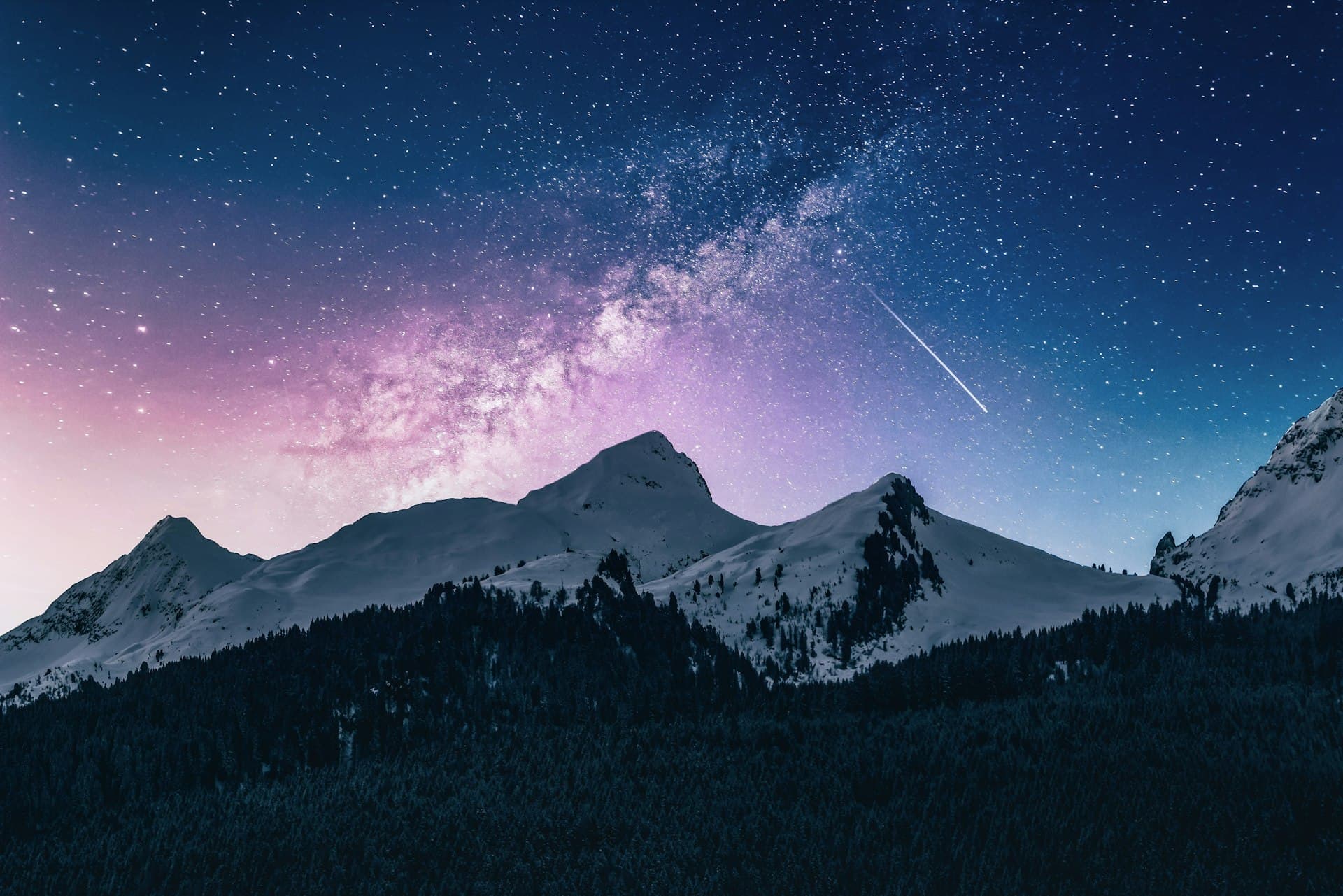 Mountain range at sunset